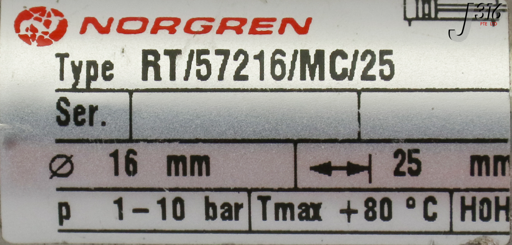 m 17875 NORGREN ROUNDLINE CYLINDER MAGNETIC PISTON RT/57216/MC/25